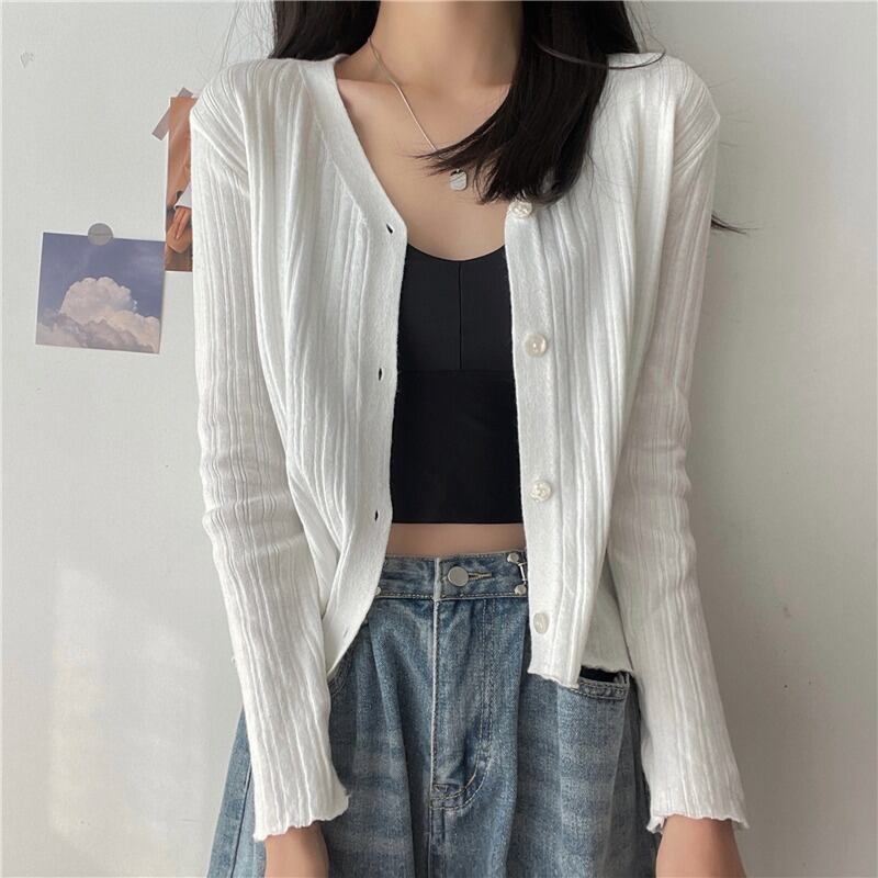 スプリングカーディガンジャケット レディースニット スタイルショートVネックルーズ 春物 YY-ファッション56745898886