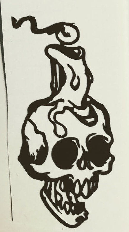 カッティング　ステッカー　アート　USDM　Ｍａｃ　iphone　アイコス 　スカル　ロウソク