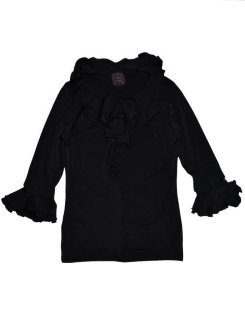 DoReMi Unique Series – Black Ruffle Collar Sleeve Top