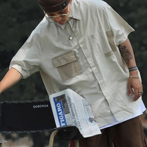 ポケットアクセント半袖シャツ　1204