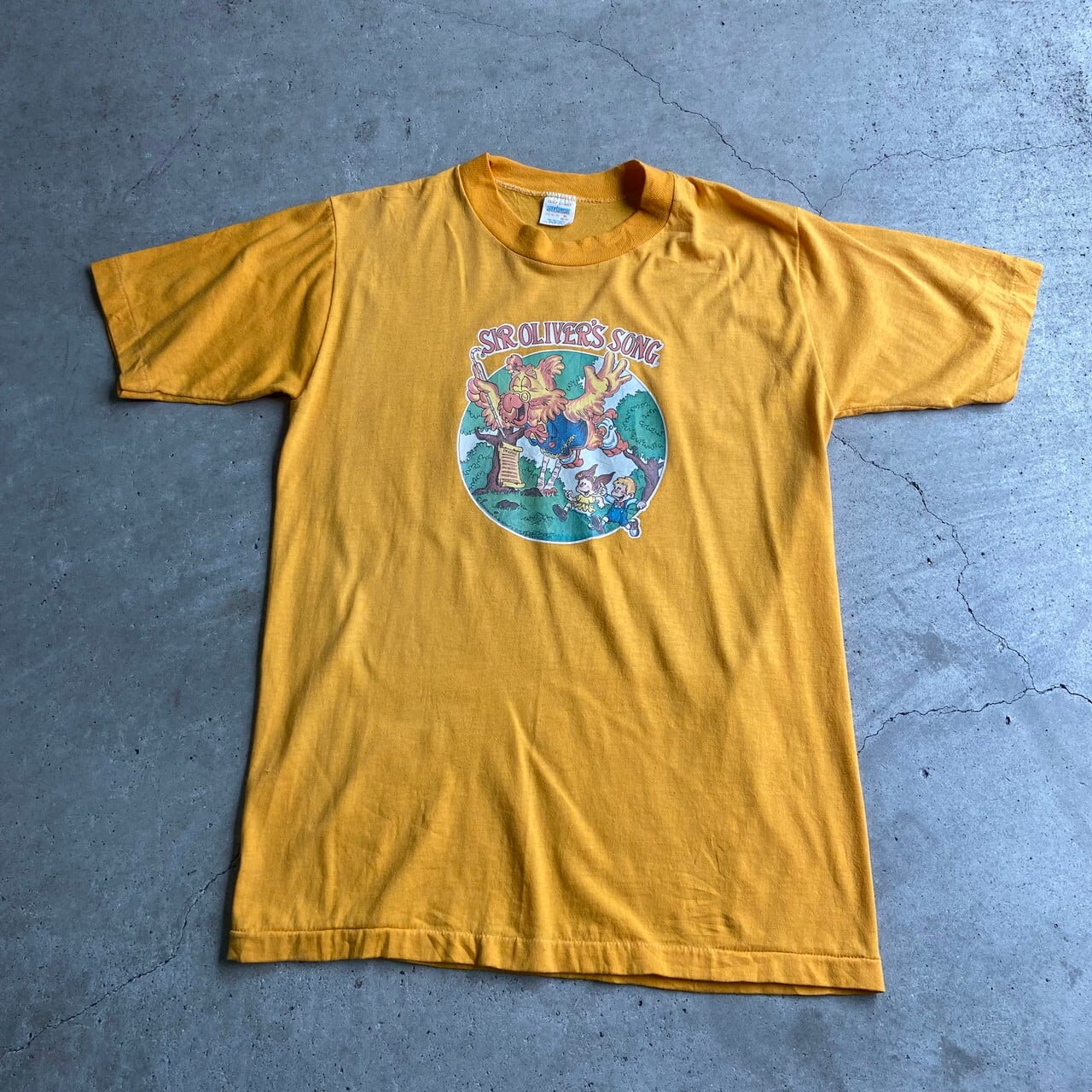 USA 80s 1980s キャットTシャツ S程度 ヴィンテージ 黄色