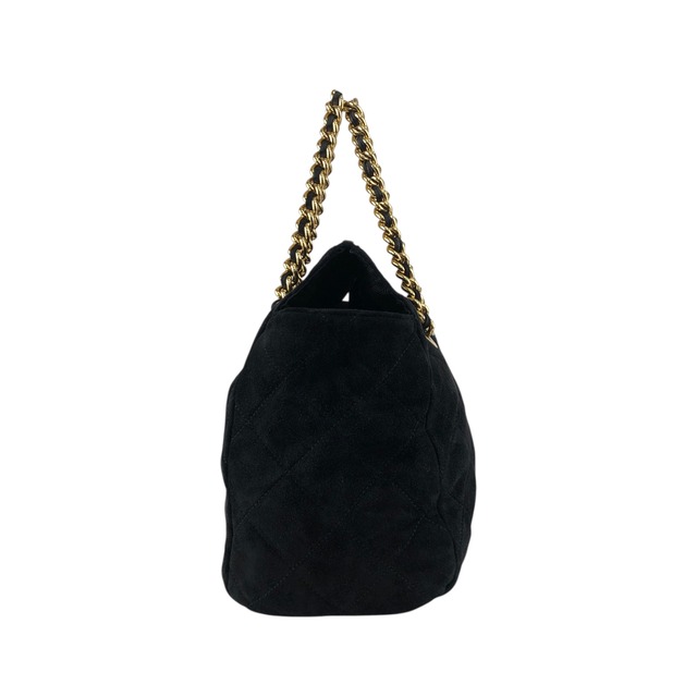 PRADA プラダ ショルダーバッグ ブラック トライアングルロゴ スエード キルティング チェーン vintage ヴィンテージ オールド t7p4ej