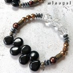 【受注制作】⭐️強力な魔除け⭐️7珠のオニキス ヘマタイト 大粒水晶 ブレスレット♪ ✨  ｜minegel-オーダーメイドできるおしゃれパワーストーンブレスレット