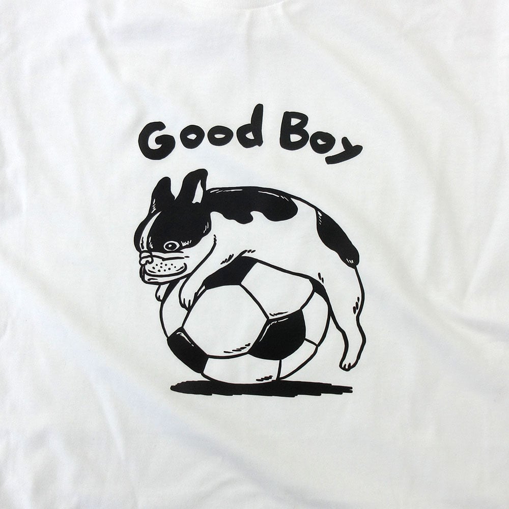 サッカーボール遊び Good Boy フレブル Tシャツ dog70 犬 ブヒ