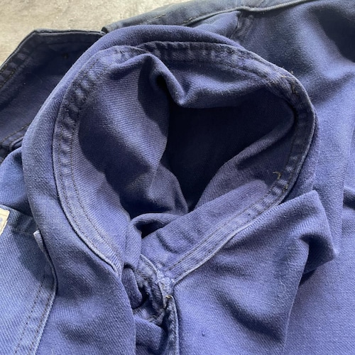 50-60s サンフェード BLEU VERDUN フレンチワークジャケット 詳細写真4
