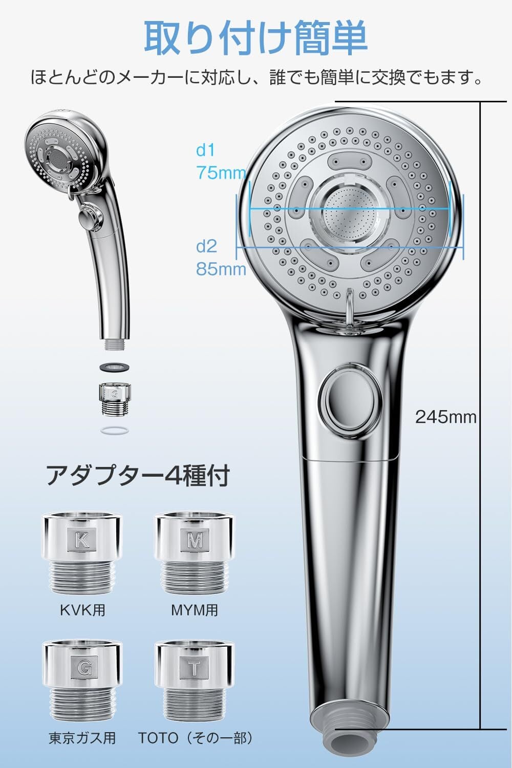 シャワーヘッド マイクロナノバブル 2025革新モデル・節水90% シャワー