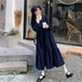 ✞ロリータコーデュロイ長袖スリーブワンピースドレスOP★カワイイ♥ブラックスカート ウィンター ロング レトロ スウィート 秋冬 スクウェアネック ✞ゴスロリ SM ミリ 甘ロリ クラロリ 和ロリ エレガント 黒ロリ 姫ロリ 華ロリ BB-BB68386747275