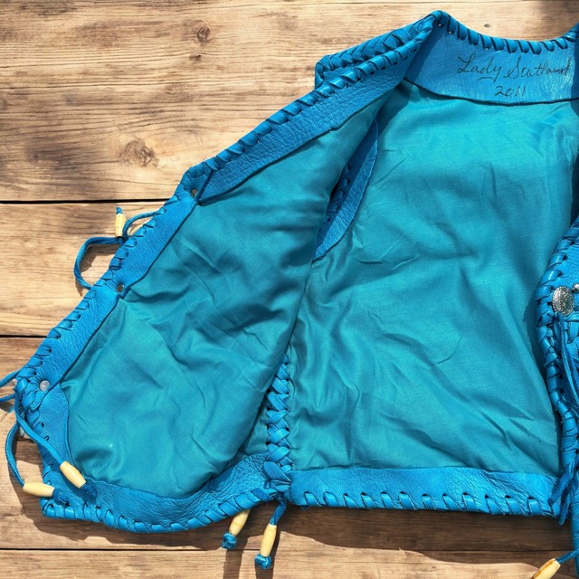 【KIDS】leather fringe vest size:100前後〜120前後