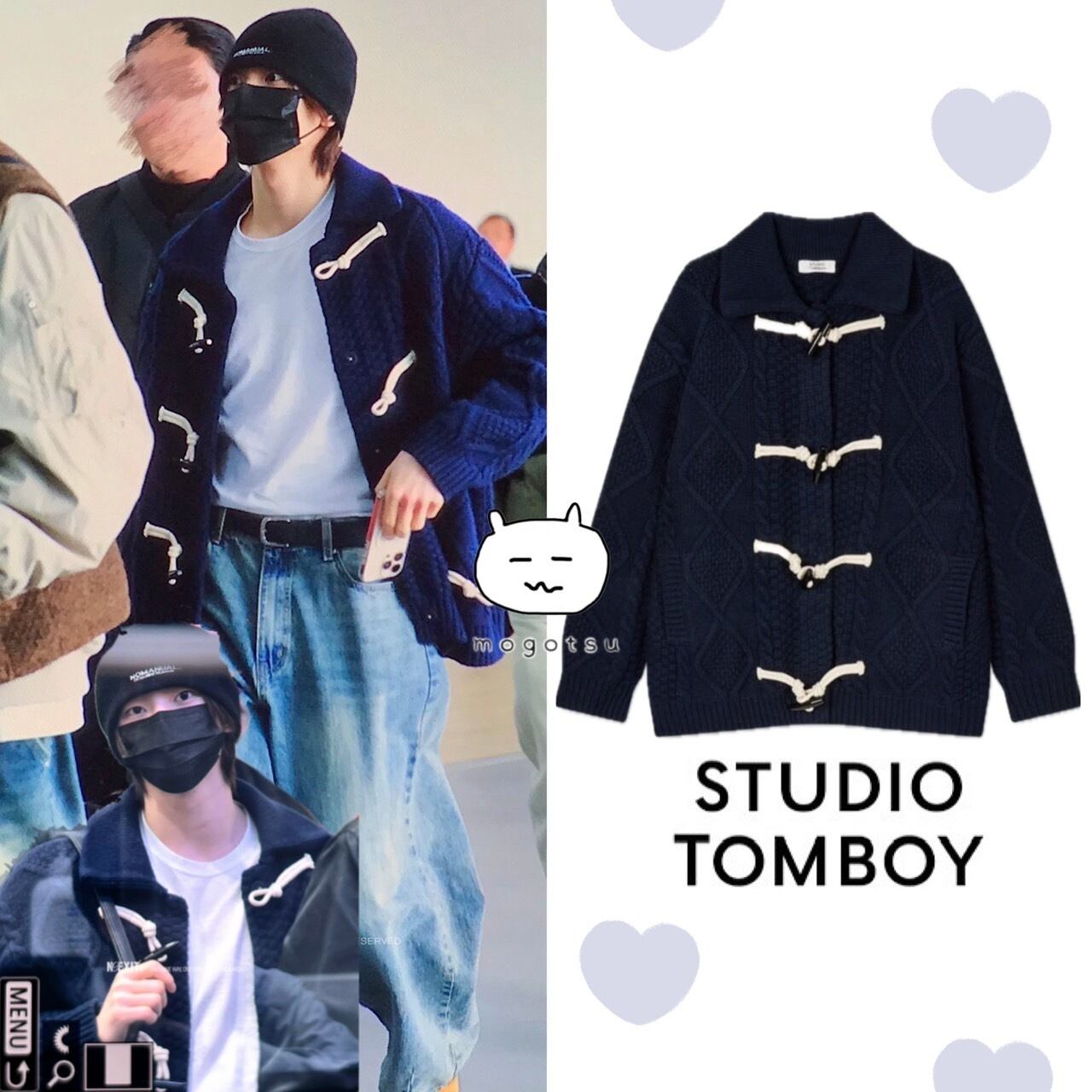 レオパードAsif Calie KNIT BOYNEXTDOOR ソンホ ☆BOYNEXTDOOR ソンホ 着用！！【STUDIO TOMBOY】Twisted Toggle