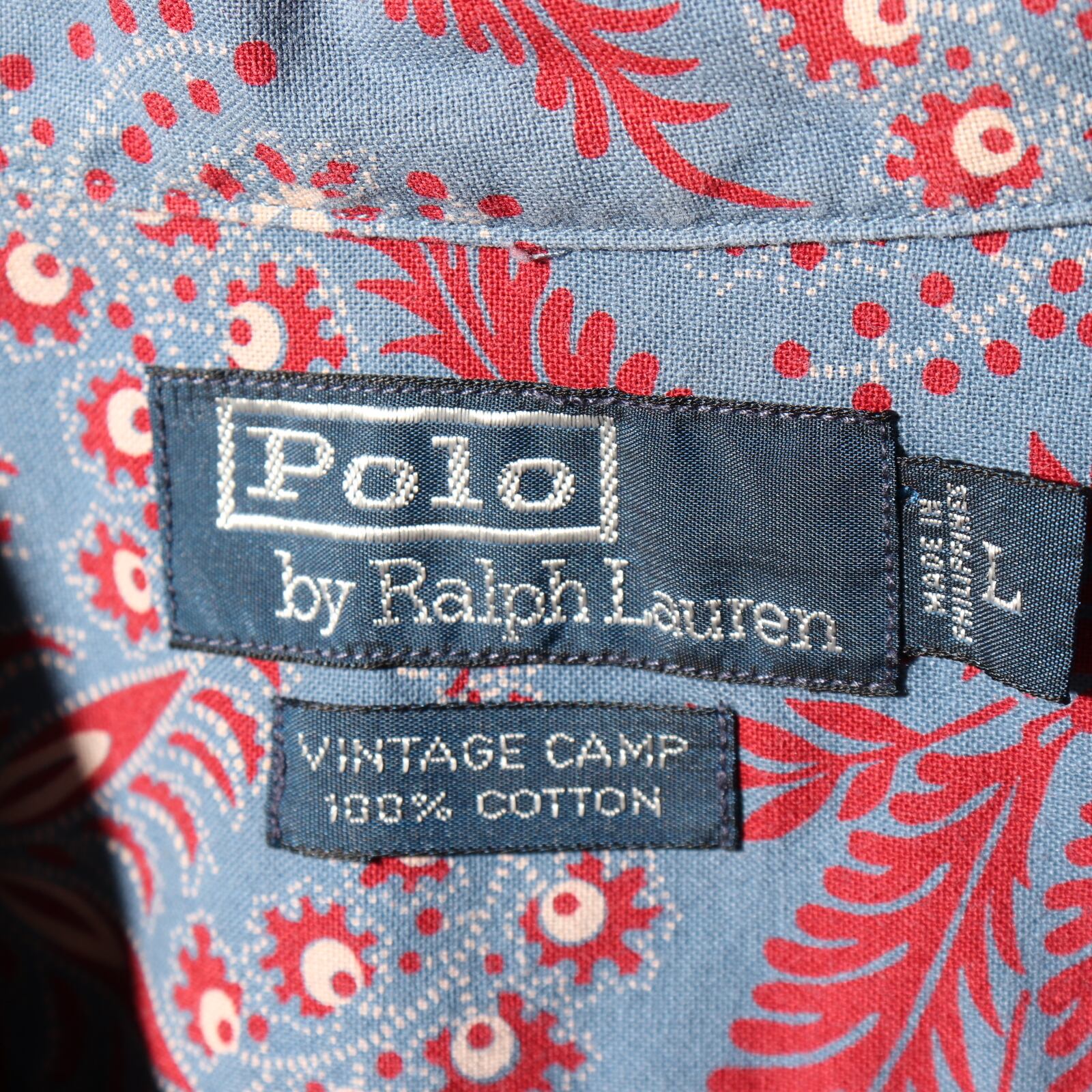 美品 L ポロラルフローレン ペイズリー 半袖開襟シャツ vintage camp 