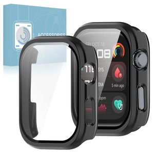【在庫のみ】【2枚組】HUAWEI WATCH D2 用 ケース ガラスフィルム 一体型 HUAWEI Watch D2 保護カバー 全面保護 耐衝撃 高透過率 指紋防止 フェイスカバーセット(黒)