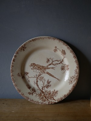 GIEN ツバメのブラウンプレート1 ”PROVENÇAL“ ジアン フランスアンティーク