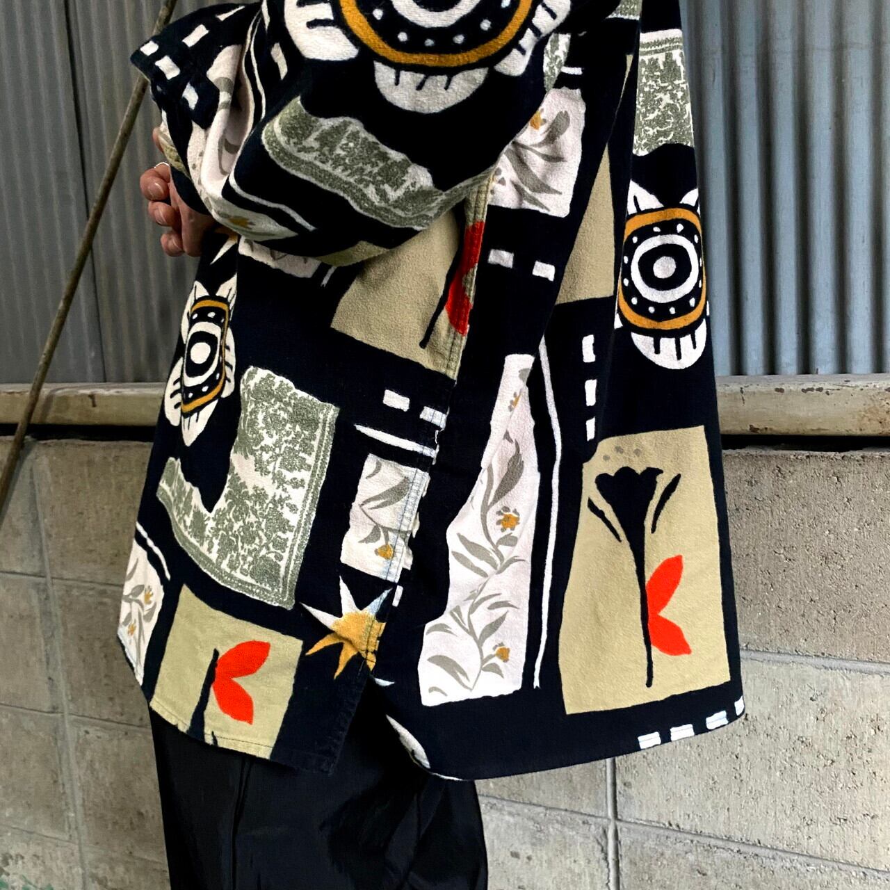 CAVORI SPORTING アート柄 長袖 シャモアクロス ユーロブランド 総柄
