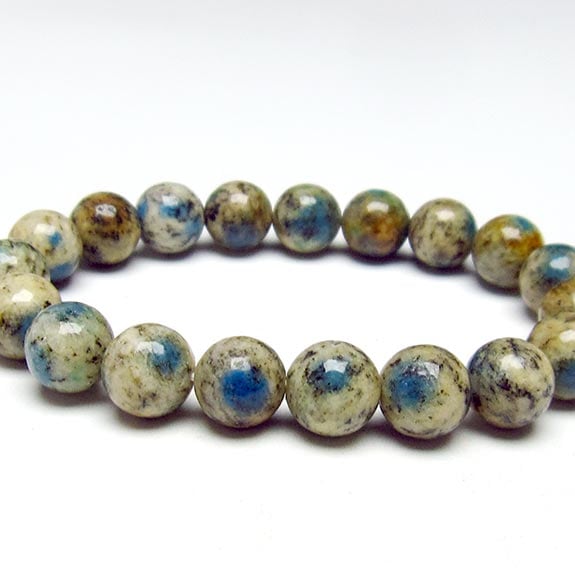 K2ストーン ブレスレット 11mm アズライトイングラナイト 一点物 メール便可 [M便 1/10] 111-35239