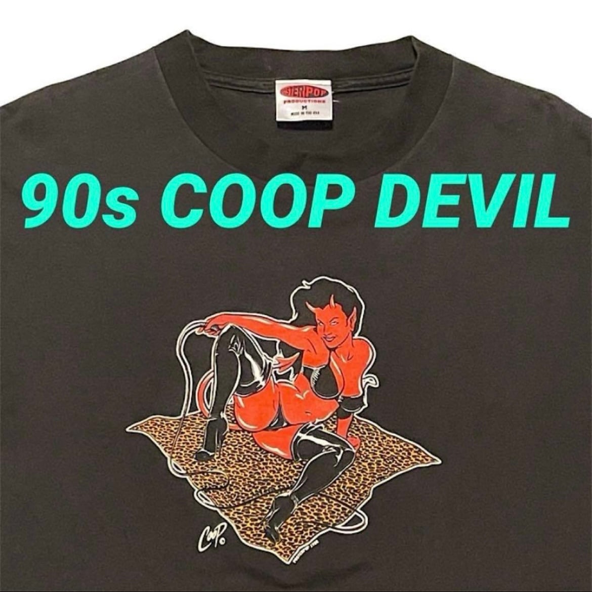 90s POSTER POP ポスターポップ COOP レッドデビル ビンテージ Tシャツ