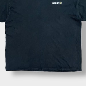 【Champion】STABILA ロンT 水平器 メーカー 企業系 ロングTシャツ 長袖Tシャツ ワンポイントロゴ 袖プリント チャンピオン X-LARGE ビッグサイズ 古着