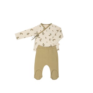 North Baby オーガニックシャツレギンスセット　上下セット　前開き　ライム　オーガニックコットン　ベビー服　ベビーギフト　北欧デザイン　日本未入荷　海外子供服　ナチュラルコーデ　ベビー服　ベビーギフト　綿100 オーガニックコットン100％