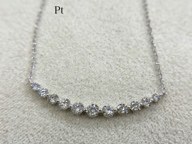 PT/K18YG/PG 0.5ct ダイヤペンダントネックレスHC