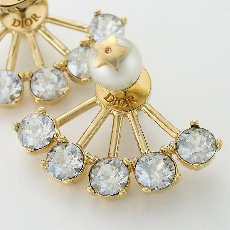 Dior パールピアス クリスチャンディオール Christian Dior Tribales プチ CD クリスタル