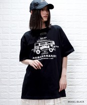 COOLA BUS プリントルーズTシャツ (BLACK)　CQ-44106