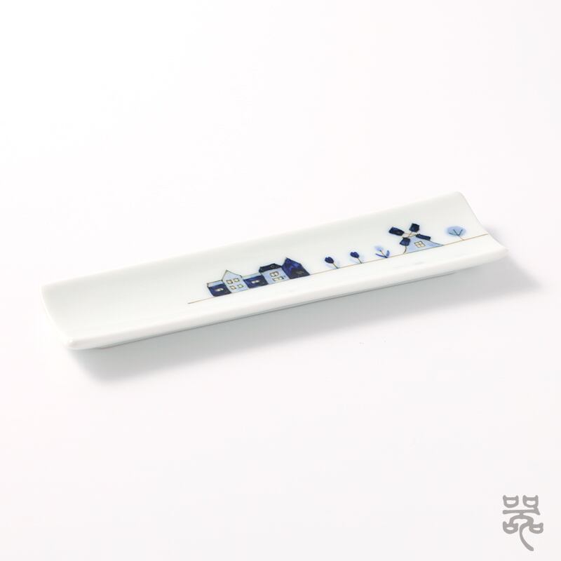 染付オランダ【長角箸置】一峰窯｜有田