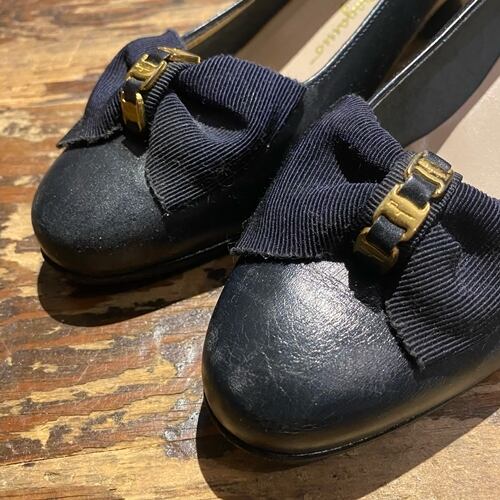 salvatore ferragamo サルヴァトーレフェラガモ パンプス ブラック 6 ...