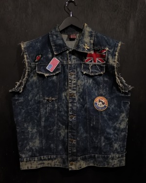 【WEAPON VINTAGE】Multi Wappen Custum Vintage Denim Vest