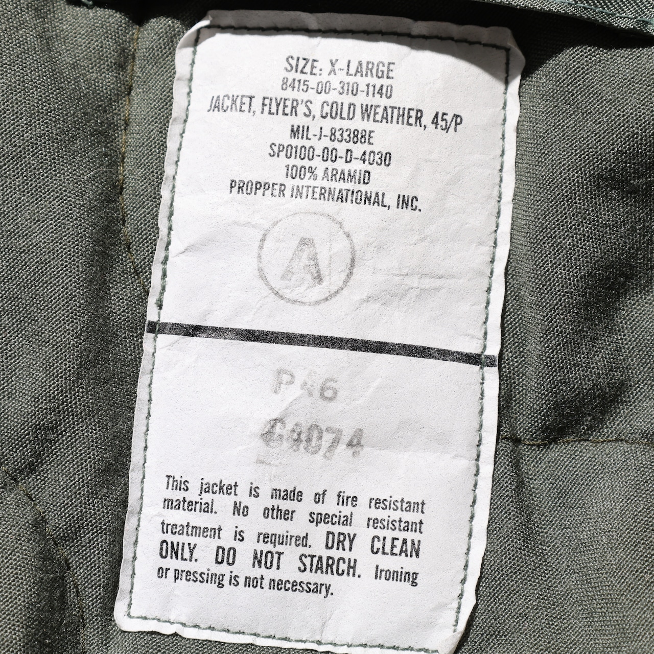 美品 XL 00年 PROPPER アラミド CWU-45/P 米軍実物 USAF フライトジャケット