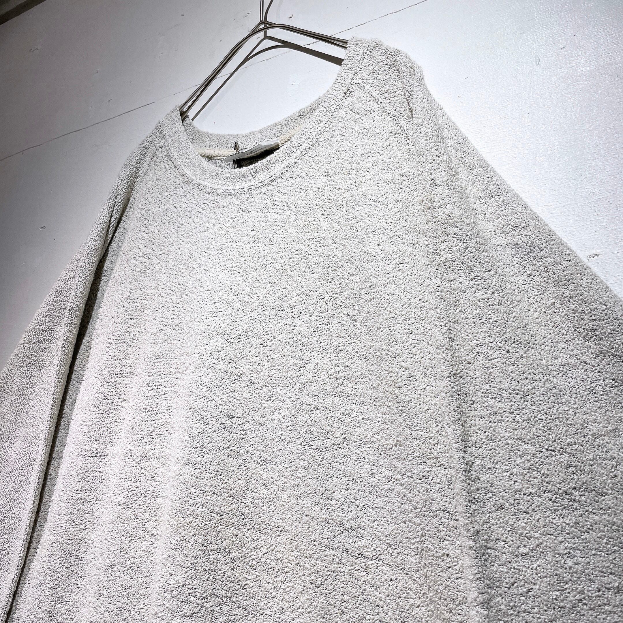 Ecru white color solid nep embroidery cotton knit