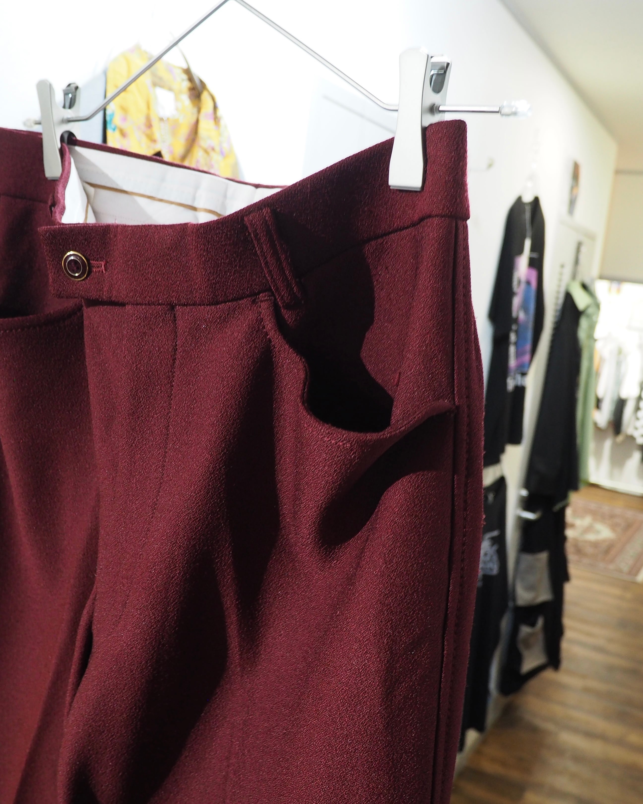 Beautiful Dark Bordeaux Color vintage Semi Flare Pants