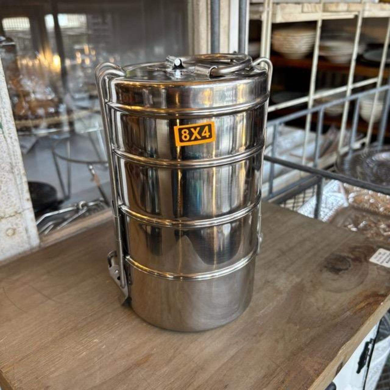 India Stainless Four-tiered Lunch Box インド ステンレス4段ランチボックス カレー アジアン エスニック 弁当箱