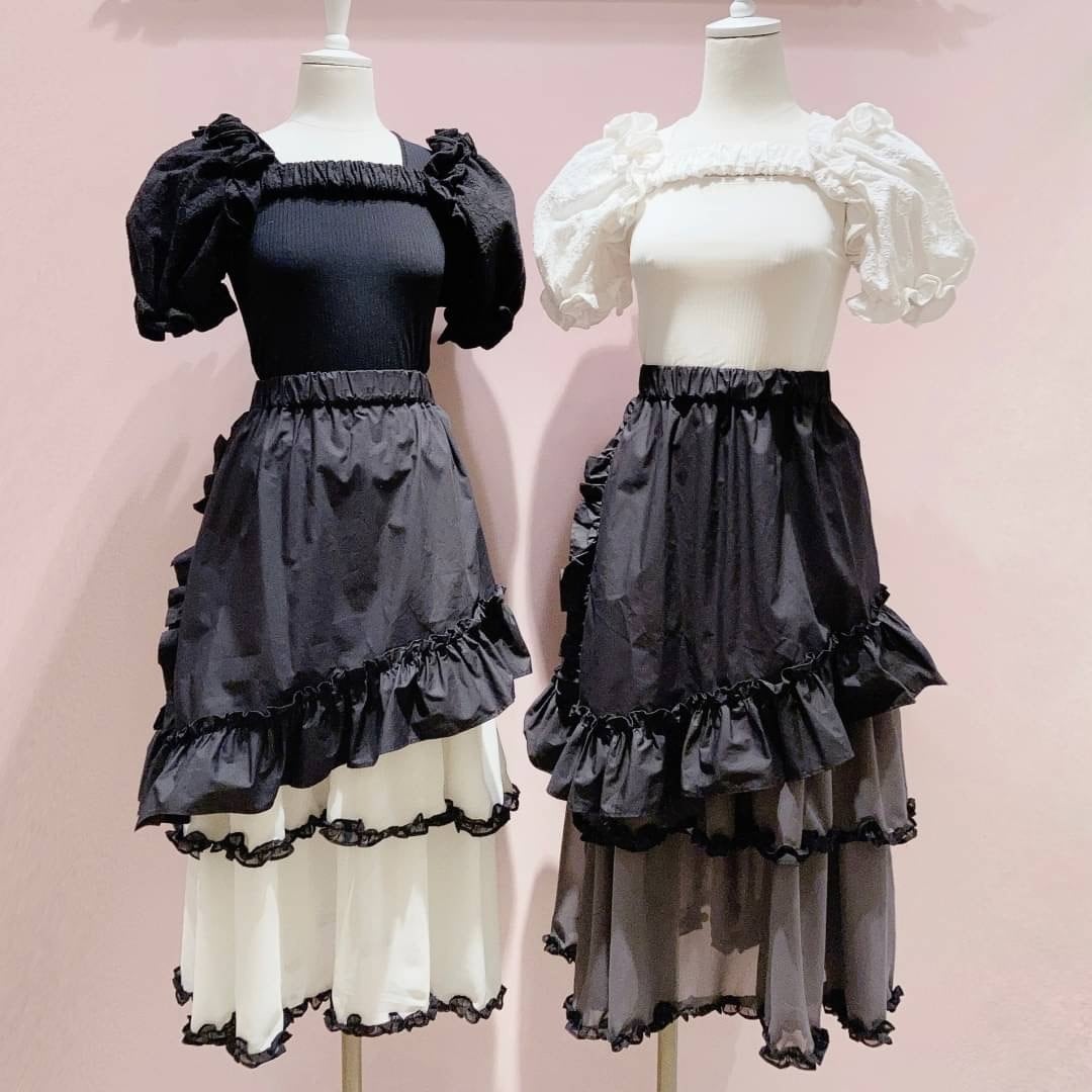 lillilly キャミソール シフォンフリルドレス ワンピース