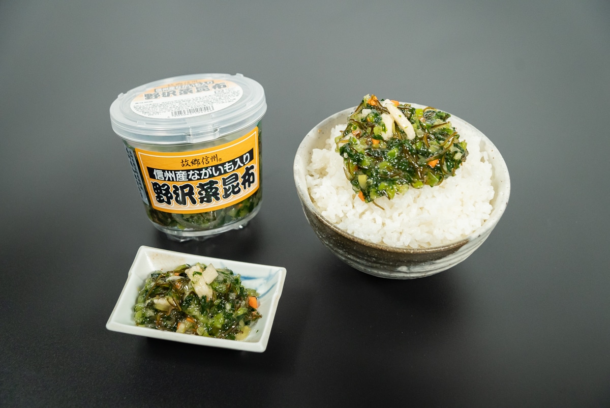 信州産ながいも入り野沢菜昆布の写真(長野県小諸市)