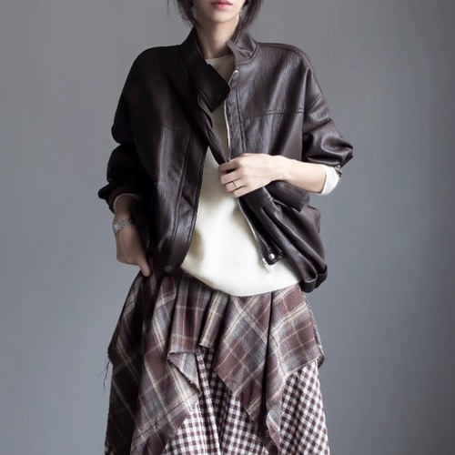 2色／PUレザーライダースジャケット ・20030