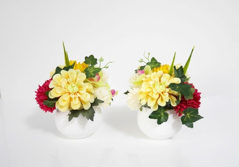 ヒューネラルアレンジメント2個対セット：仏花＊造花001 | せんとぎゃばん 