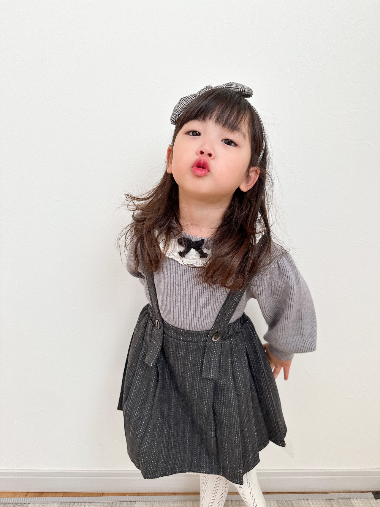 100のみ【即納】ガーリーニットコーデセット(上下セット)【秋冬物 輸入子供服 子供服 ガーリー 女の子】