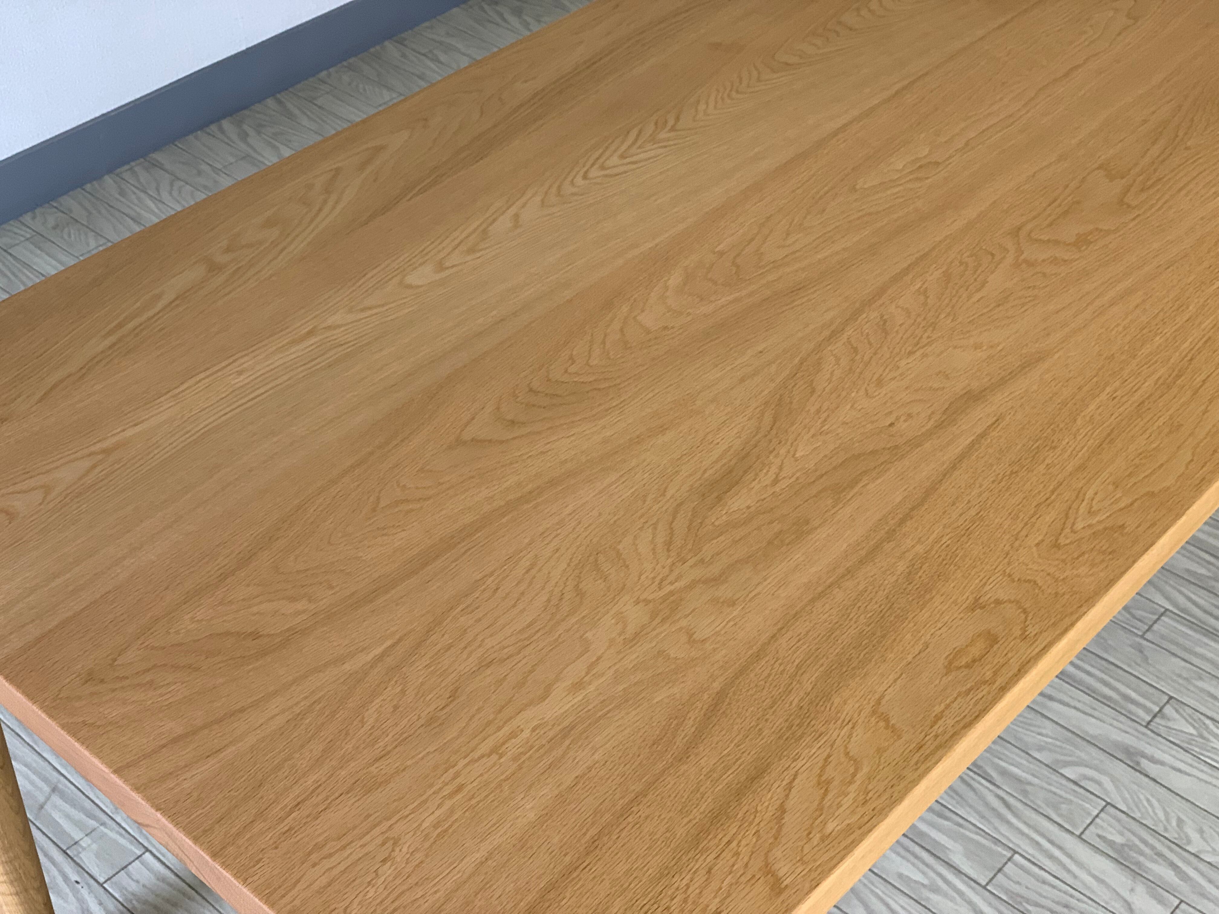 ミズナラ無垢板テーブル 天板厚35mm 巾ハギ ストレートカット 幅170