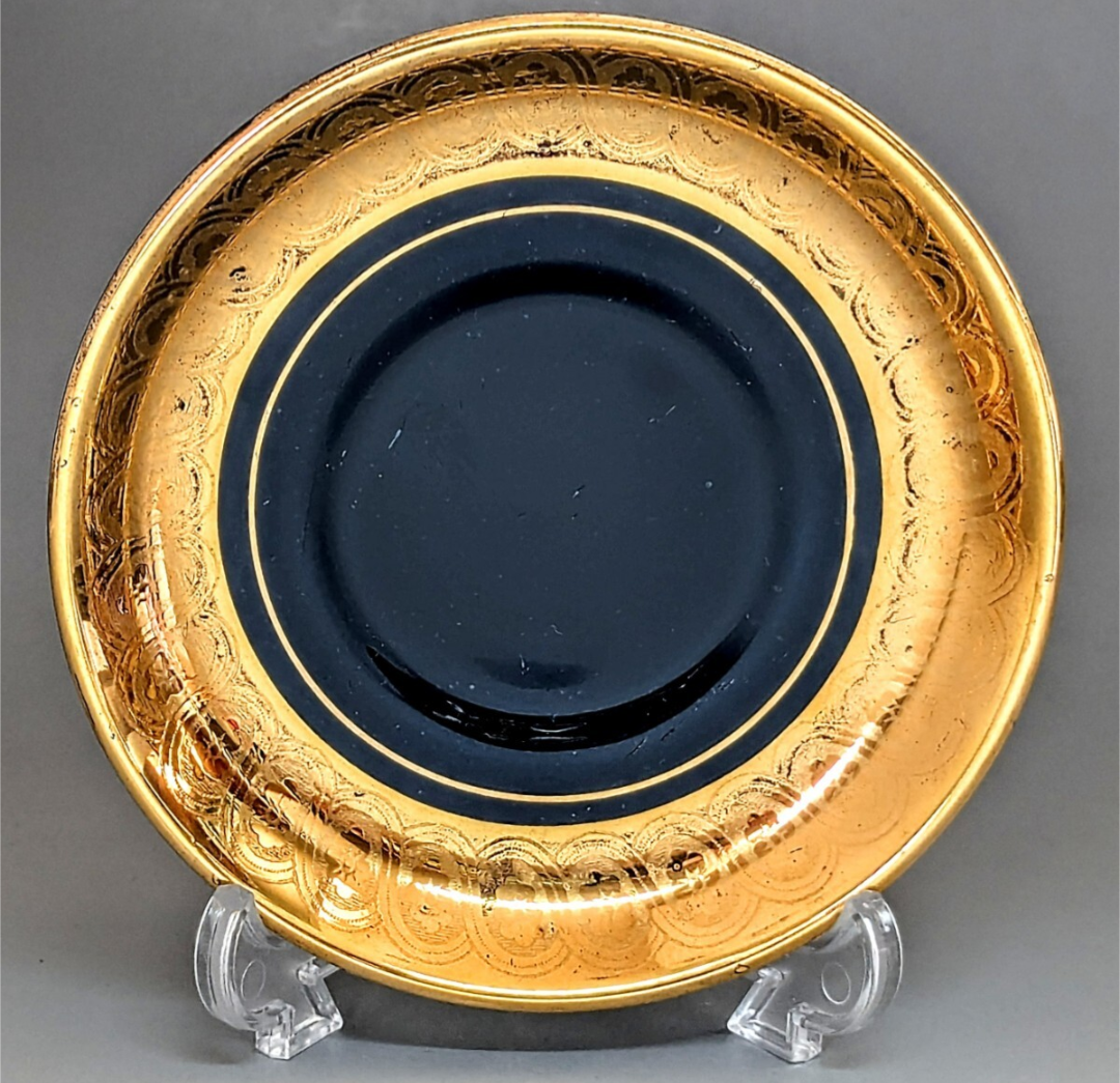 Gibson&sons 英国 1900年初期 漆黒花金紋 カップ＆ソーサー 最高峰