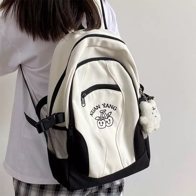 可愛いカラーリング 学生さんに おすすめ 大容量リュック バックパック リュック ポケット付き 通学 塾 学生 ガーリー カバン バッグ スポーティー Lamitte Deco トレンド 韓国ファッション ショップ Base店