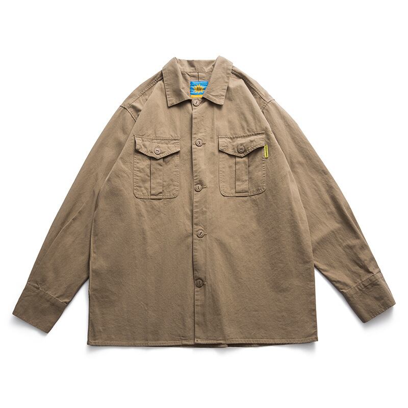 【新作】【送料無料】 Yidao Vintage 20 Winter ese Retro SimpleLooseマルチポケットラペルカラーメンズワークウェアシャツ-Alibaba レトロ ウィンター 冬物 ビンテージ ポケット多め hip6-161111205045978