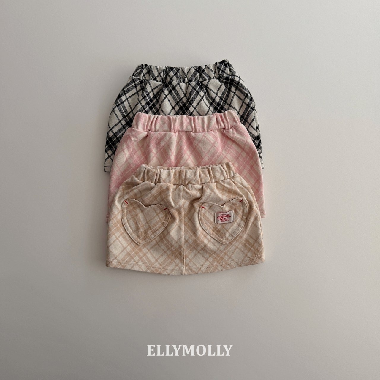 [ELLYMOLLY] Slash Check Skirt / [엘리몰리] 슬래시체크스커트