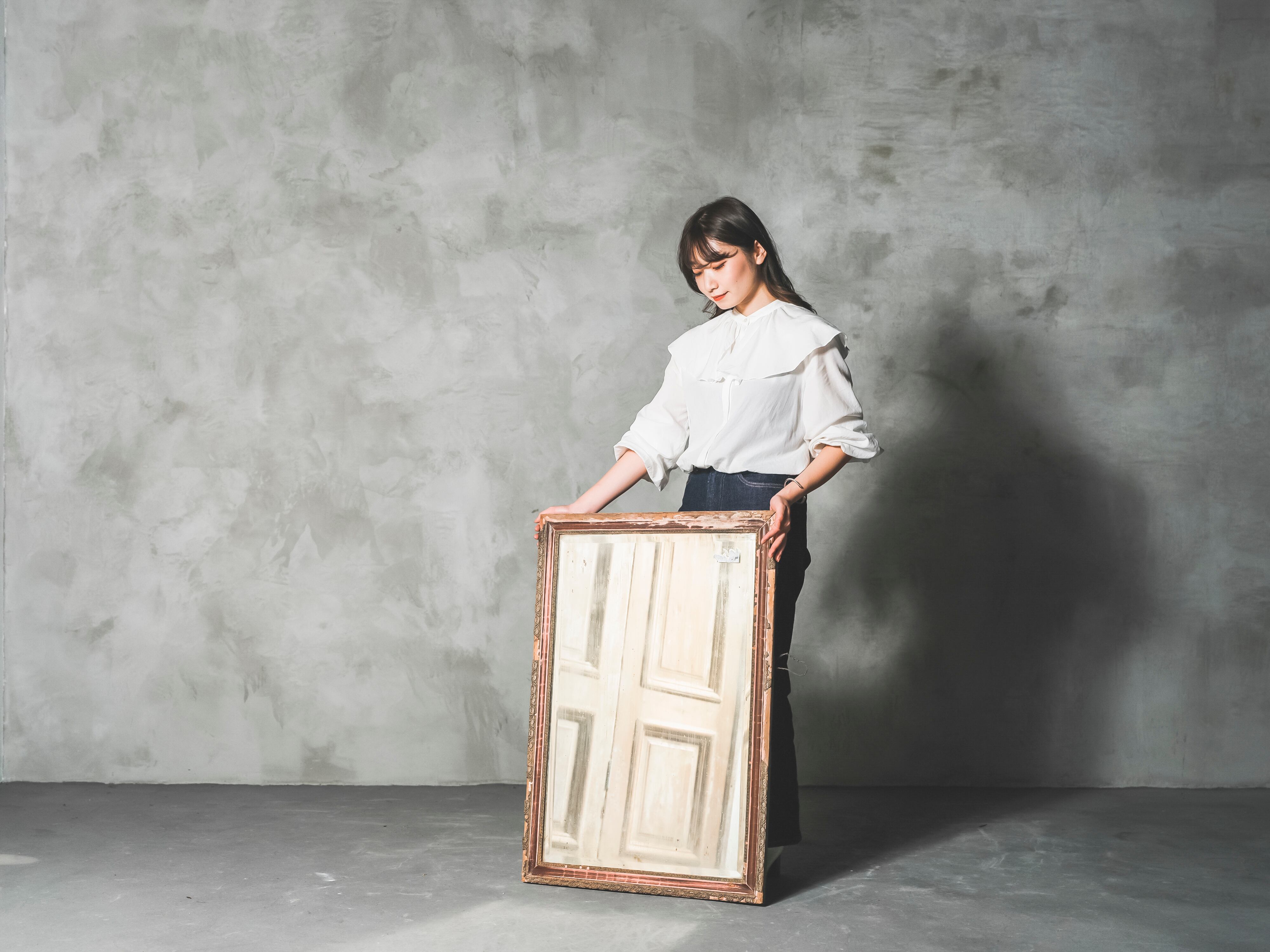 ミラー/フレンチミラー/アンティークミラー/鏡/フレームミラー/店舗什器/スタジオ/カフェ/石膏