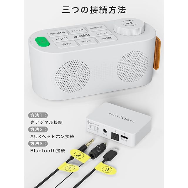 手元スピーカー テレビ用 2025ゼロ遅延版 3in1 Earaku(イアラク) 手元スピーカー テレビ用 【2025 ゼロ遅延版 3in1 お手元スピーカー