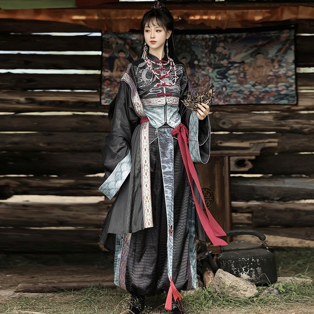 SEASONZ 中華ロリィタ チャイナ風 セットアップ アウター トップス パンツ 3点セット 漢服 刺繍 レトロ ロリィタ服 華ロリ