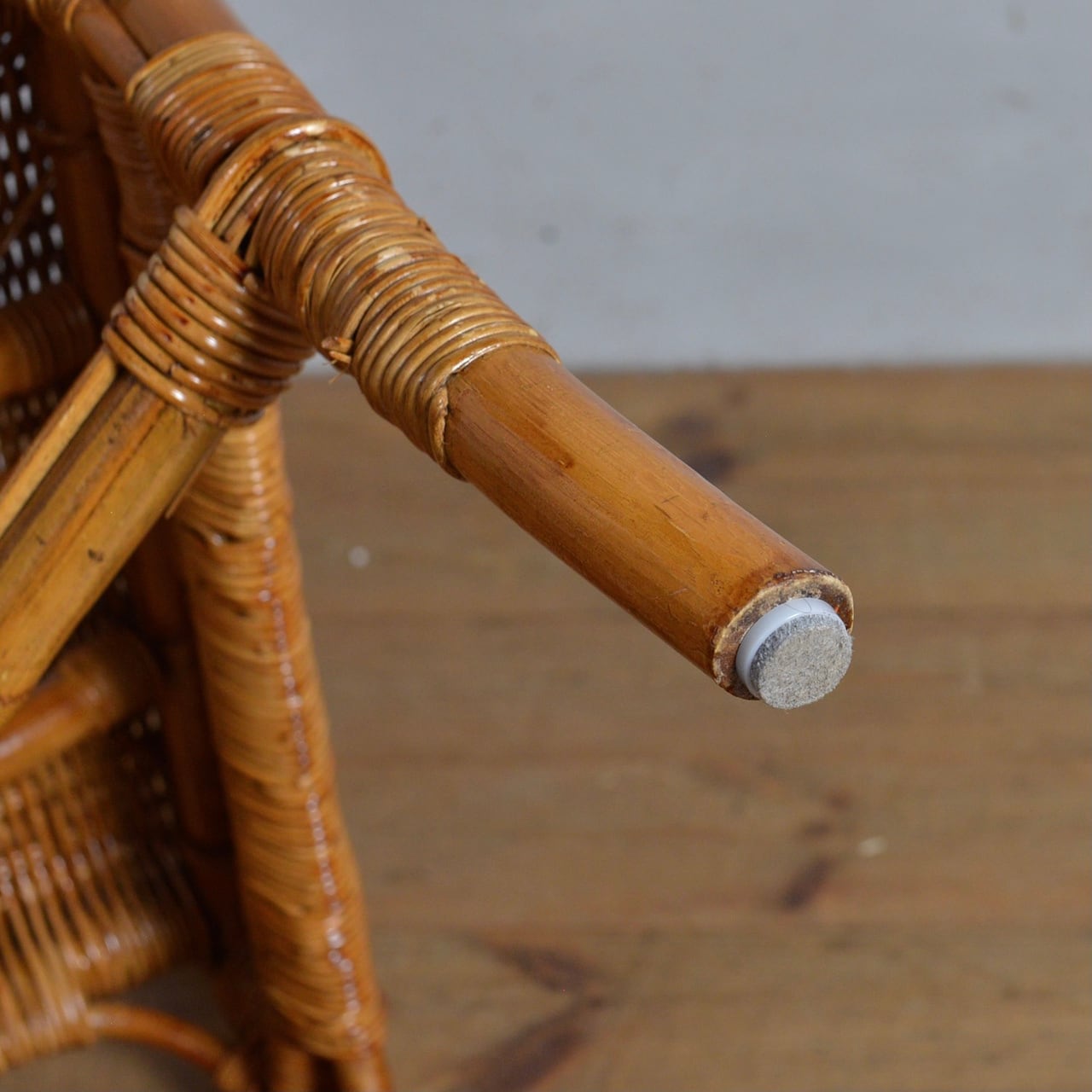 年末年始saleヴィンテージ　カフェチェア　ラタンチェア Rattan Chair / ラタン チェア 【A】〈椅子・籐張り・店舗什器〉112200