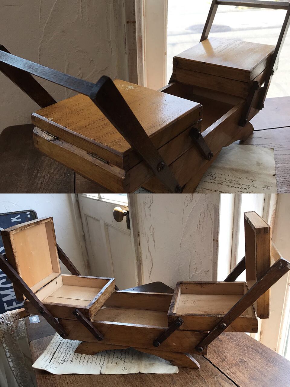 ミニソーイングボックス 手芸箱 | Brocante de La Cocotte （フランス