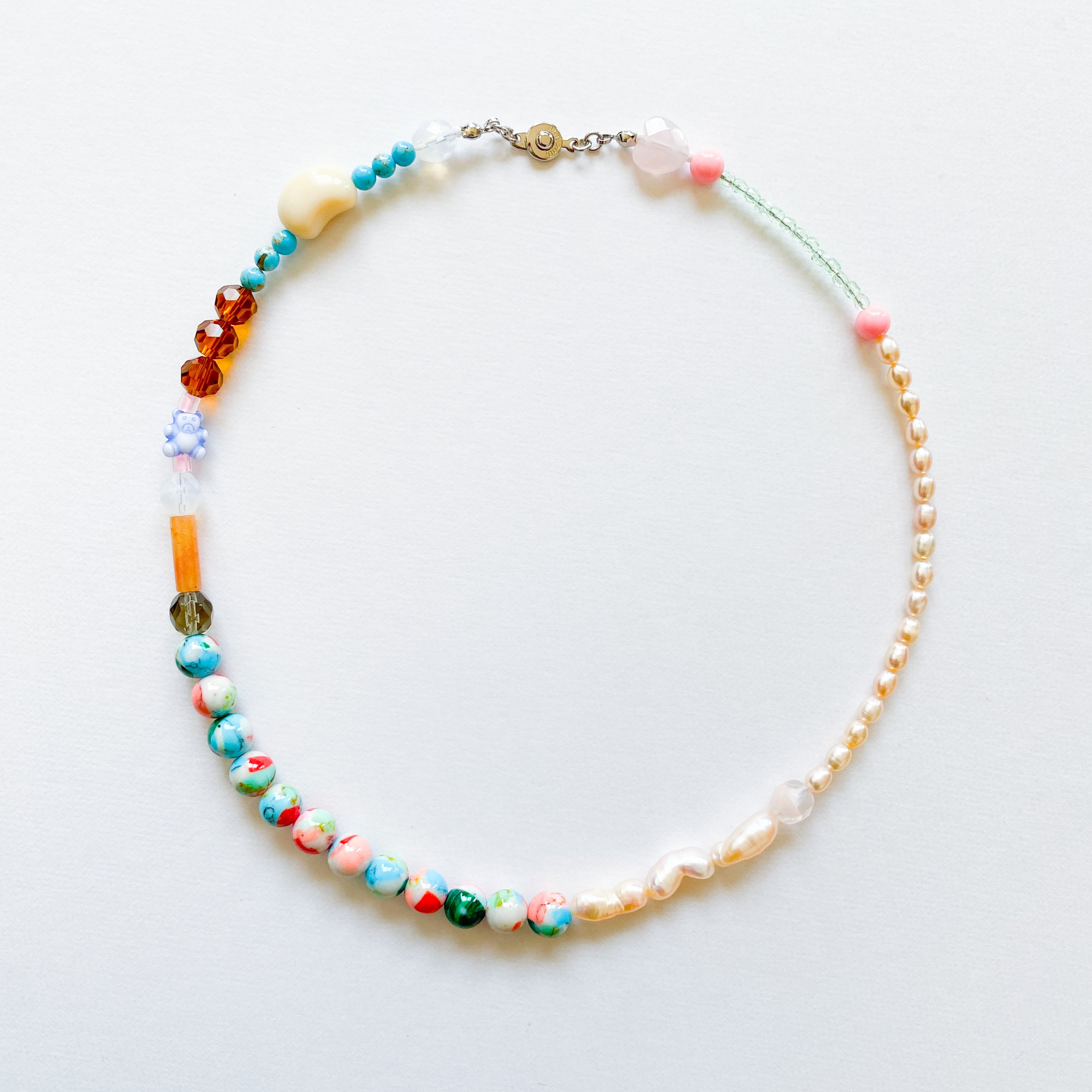 淡水パールとビーズのネックレス