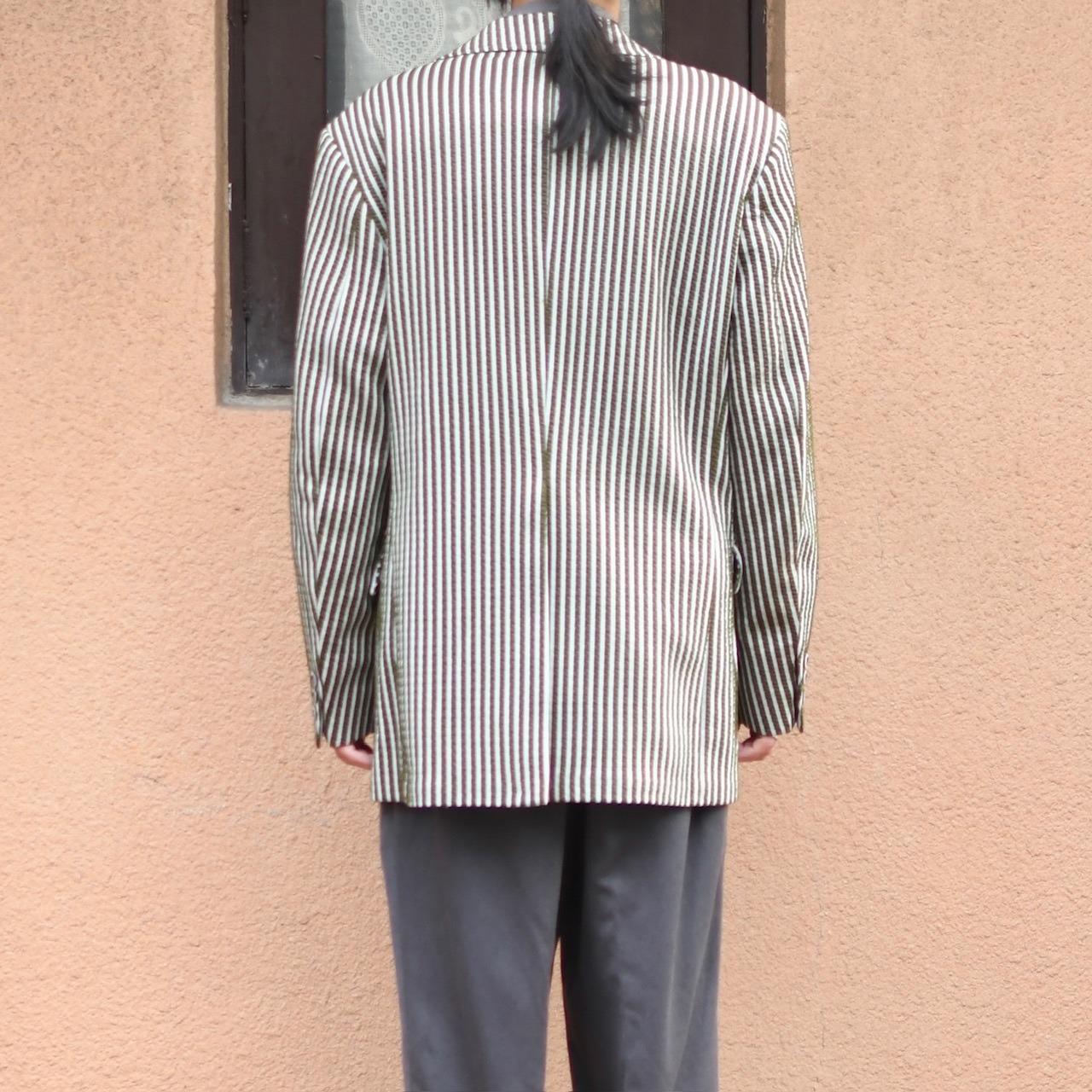 70's seersucker stripe tailored jacket