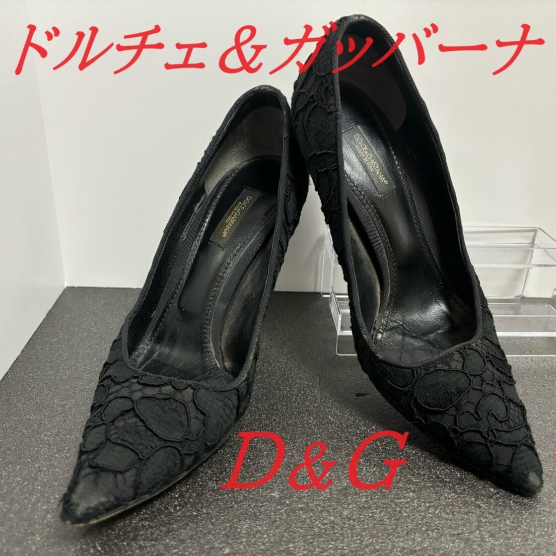 ドルチェ＆ガッバーナ パンプス ヒール ハイヒール 黒 D&G ドルガバ  