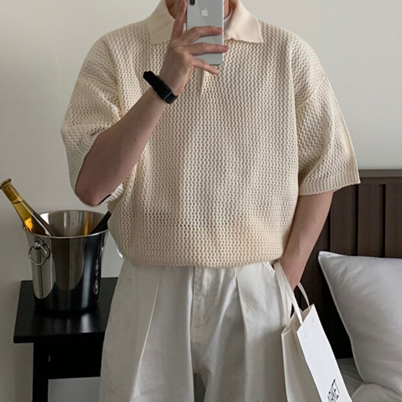 ざっくりニットポロシャツ　MT0080431